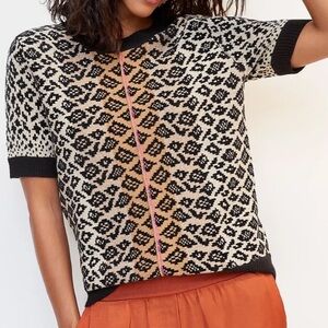 Maeve Anthropologie Ellinor Cashmere Blend Short Sleeve Sweater XS